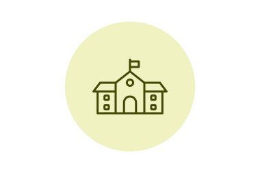 Okul Kampüsü, vektör, piksel mükemmel, illüstratör dosyası