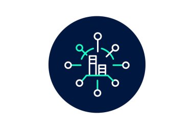 Akıllı Şehir Merkezi, vektör, piksel mükemmel, illüstratör dosyası