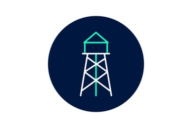 Su kulesi, vektör, piksel mükemmel, illüstratör dosyası