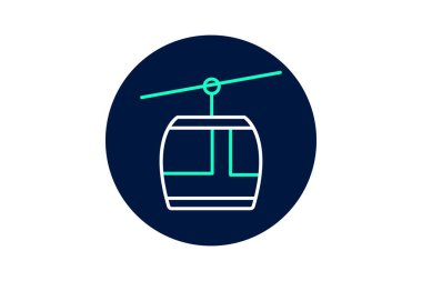 Kablo Araba Sistemi, vektör, piksel mükemmel, illüstratör dosyası