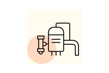 Su arıtma tesisi, vektör, piksel mükemmel, illüstratör dosyası