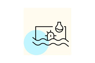 Atık Su Tesisi, vektör, piksel mükemmel, illüstratör dosyası