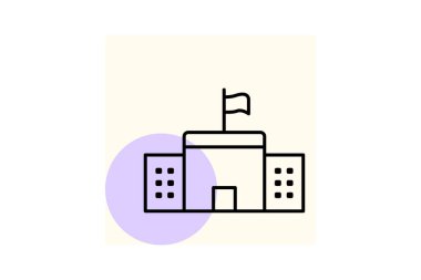 Elçilik Kompleksi, vektör, piksel mükemmel, illüstratör dosyası