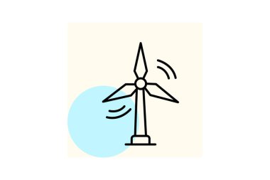 Rüzgar türbini, vektör, piksel mükemmel, illüstratör dosyası