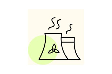 Nükleer Santral, vektör, piksel mükemmel, illüstratör dosyası