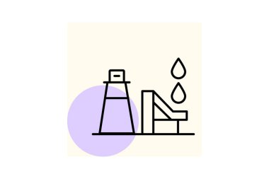 Yağ Rafinerisi, vektör, piksel mükemmel, illüstratör dosyası