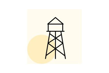 Su kulesi, vektör, piksel mükemmel, illüstratör dosyası