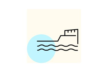 Sahil Seawall, vektör, piksel mükemmel, illüstratör dosyası