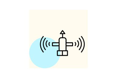 Uydu Yer İstasyonu, vektör, piksel mükemmel, illüstratör dosyası