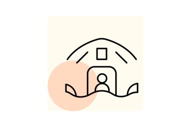 Afet sığınağı, vektör, piksel mükemmel, illüstratör dosyası