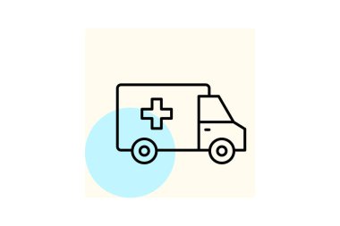 Mobil Hastane Birimi, vektör, piksel mükemmel, illüstratör dosyası