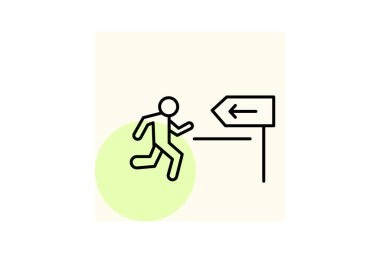 Tahliye güzergahı İşareti, vektör, piksel mükemmel, illüstratör dosyası