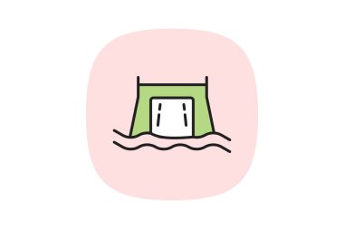 Baraj Yapısı, vektör, piksel mükemmel, illüstratör dosyası