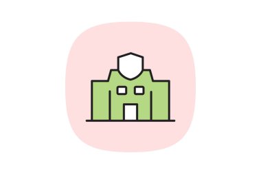 Polis Merkezi, vektör, piksel mükemmel, illüstratör dosyası