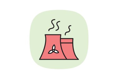 Nükleer Santral, vektör, piksel mükemmel, illüstratör dosyası