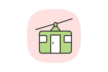 Funicular Demiryolu, vektör, piksel mükemmel, illüstratör dosyası