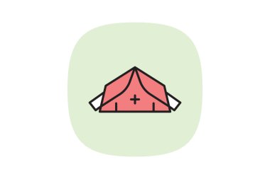 Tıbbi triyaj çadırı, vektör, piksel mükemmel, illüstratör dosyası