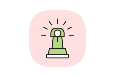 Acil Işıklandırma Kulesi, vektör, piksel mükemmel, illüstratör dosyası