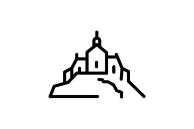 Mont Saint-michel, vektör, piksel mükemmel, illüstratör dosyası