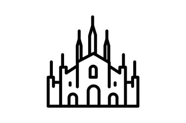 Milan Katedrali, vektör, piksel mükemmel, illüstratör dosyası