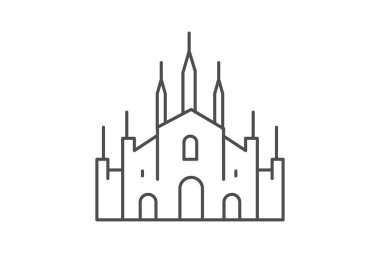 Milan Katedrali, vektör, piksel mükemmel, illüstratör dosyası