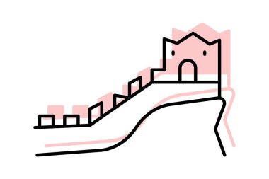 Çin Seddi, vektör, piksel mükemmel, illüstratör dosyası