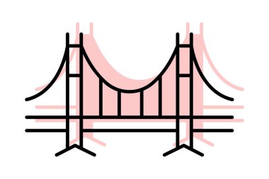 Golden Gate Köprüsü, vektör, piksel mükemmel, illüstratör dosyası