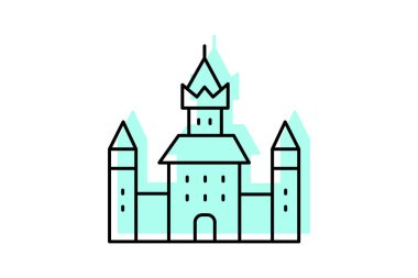 Neuschwanstein Kalesi, vektör, piksel mükemmel, illüstratör dosyası