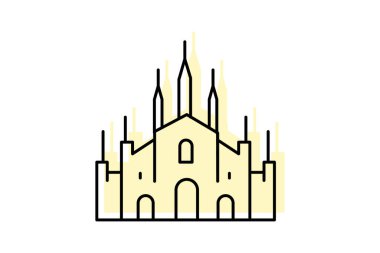 Milan Katedrali, vektör, piksel mükemmel, illüstratör dosyası