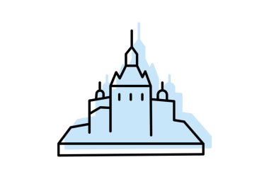 Mont Saint-michel, vektör, piksel mükemmel, illüstratör dosyası