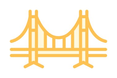 Golden Gate Köprüsü, vektör, piksel mükemmel, illüstratör dosyası