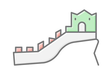 Çin Seddi, vektör, piksel mükemmel, illüstratör dosyası