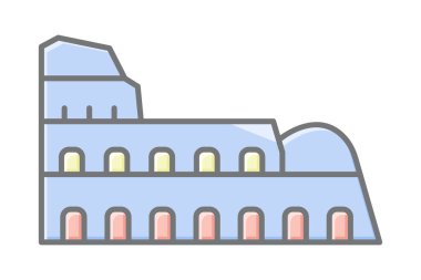 Kolezyum, vektör, piksel mükemmel, illüstratör dosyası