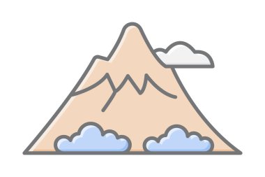 Fuji Dağı, vektör, piksel mükemmel, illüstratör dosyası