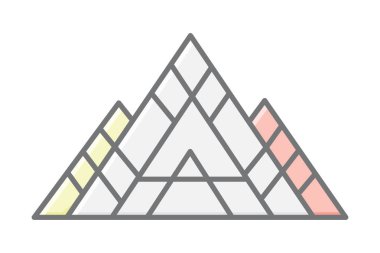 Louvre Piramidi, vektör, piksel mükemmel, çizer dosyası