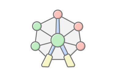 Atom, vektör, piksel mükemmel, illüstratör dosyası