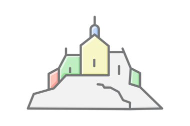 Mont Saint-michel, vektör, piksel mükemmel, illüstratör dosyası