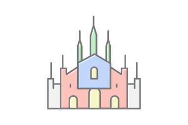 Milan Katedrali, vektör, piksel mükemmel, illüstratör dosyası