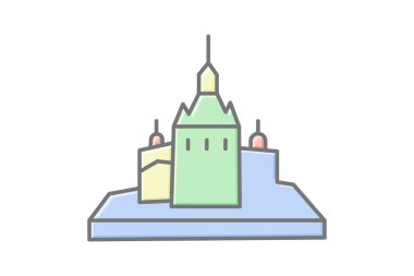 Mont Saint-michel, vektör, piksel mükemmel, illüstratör dosyası