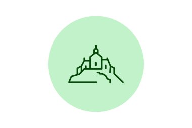 Mont Saint-michel, vektör, piksel mükemmel, illüstratör dosyası