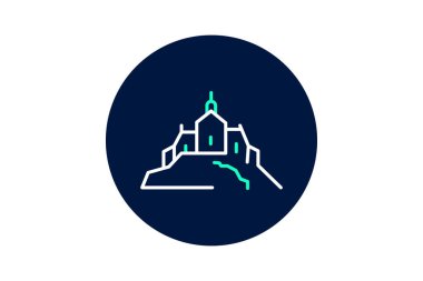 Mont Saint-michel, vektör, piksel mükemmel, illüstratör dosyası