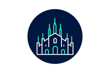 Milan Katedrali, vektör, piksel mükemmel, illüstratör dosyası