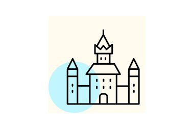 Neuschwanstein Kalesi, vektör, piksel mükemmel, illüstratör dosyası