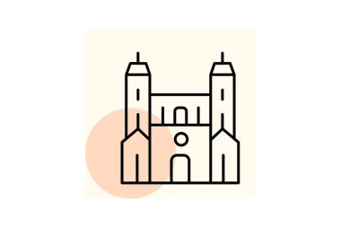 Notre-dame Katedrali, vektör, piksel mükemmel, illüstratör dosyası