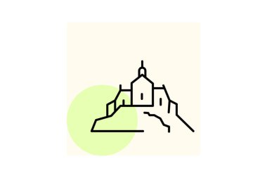 Mont Saint-michel, vektör, piksel mükemmel, illüstratör dosyası