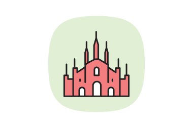 Milan Katedrali, vektör, piksel mükemmel, illüstratör dosyası