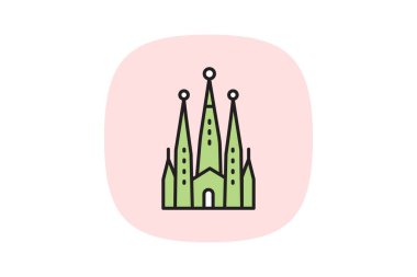 Sagrada Ailesinin Bazilikası, vektör, piksel mükemmel, illüstratör dosyası