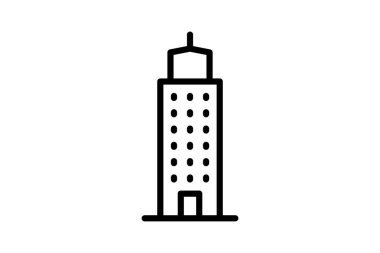 Uzun Şirket Binası, vektör, piksel mükemmel, illüstratör dosyası