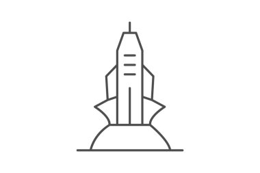 Gelecekçi Ofis Kulesi, vektör, piksel mükemmel, illüstratör dosyası