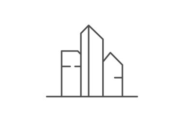 Modern Skyline Bloğu, vektör, piksel mükemmel, illüstratör dosyası